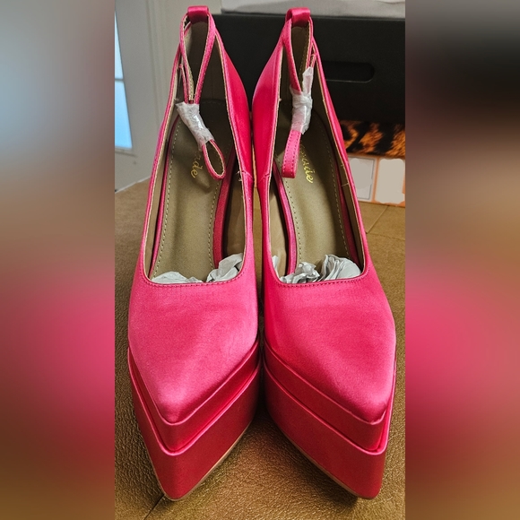 NEW Hotpink Platform Pumps - Picture 8 of 11